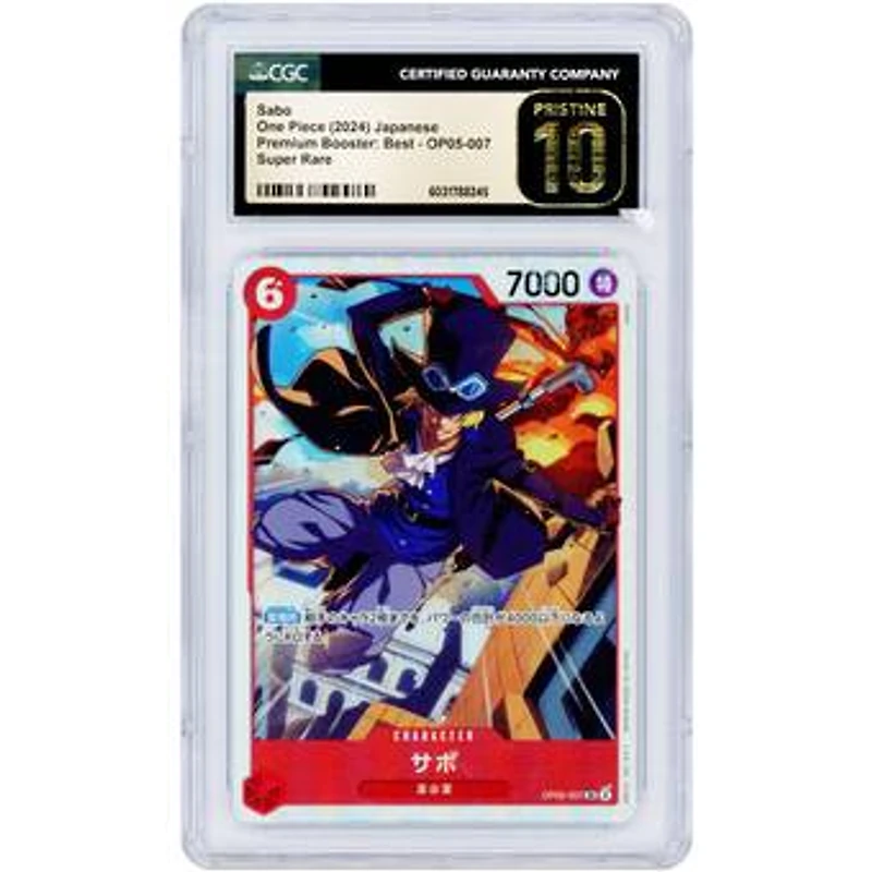 Sabo 2024 One Piece PRB01 One Piece Card the Best Japanese Super Rare #OP05-007 CGC Authenticated Pristine 10 Card