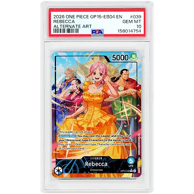 Rebecca 2026 One Piece Adventure on Kami's Island Alternate Art #OP15-039 PSA Authenticated 10 Card