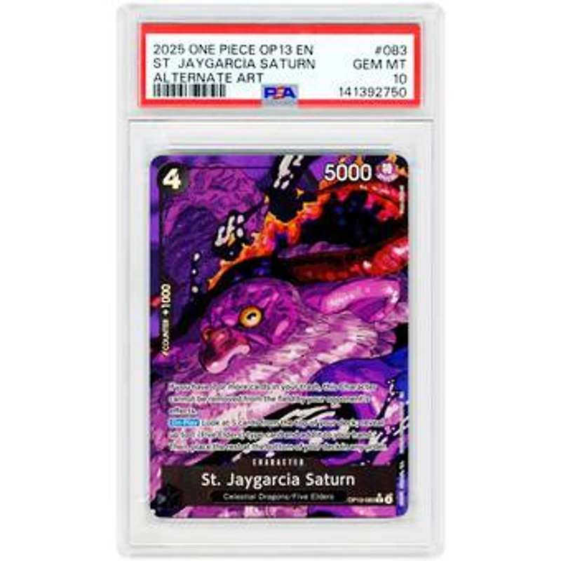 St. Jaygarcia Saturn 2025 One Piece Carrying On His Will Alternate Art #OP13-083 PSA Authenticated 10 Card