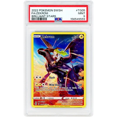 Zekrom 2022 Pokemon Brilliant Stars Trainer Gallery Ultra Rare #TG05 PSA Authenticated 9 Card