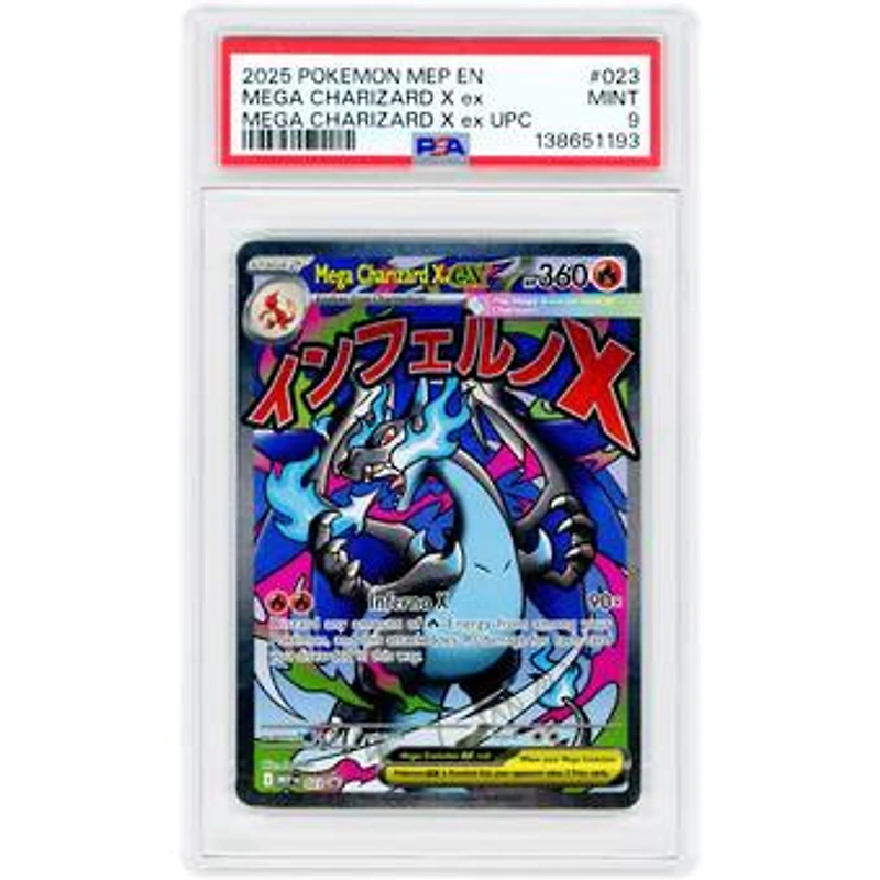 Mega Charizard X ex 2025 Pokemon Mega Evolution Promo #23 PSA Authenticated 9 Card