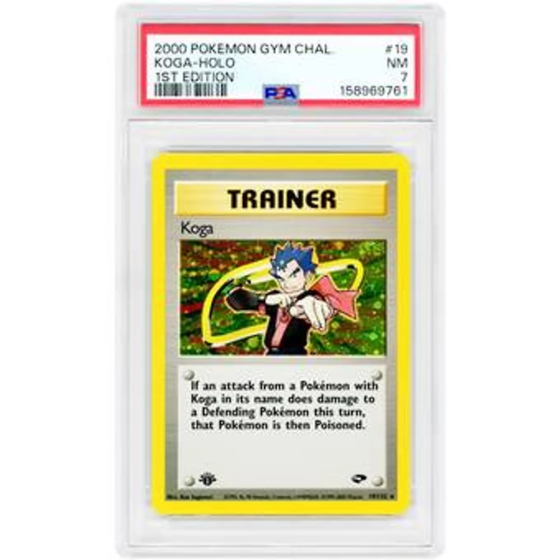 Koga 2000 Pokemon Gym Challenge 1st Edition Holo Rare #19 PSA Authenticated 7 Card