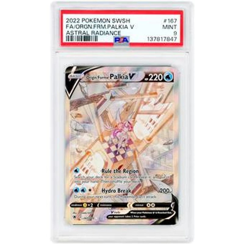 Origin Forme Palkia V 2022 Pokemon Astral Radiance Ultra Rare #167 PSA Authenticated 9 Card