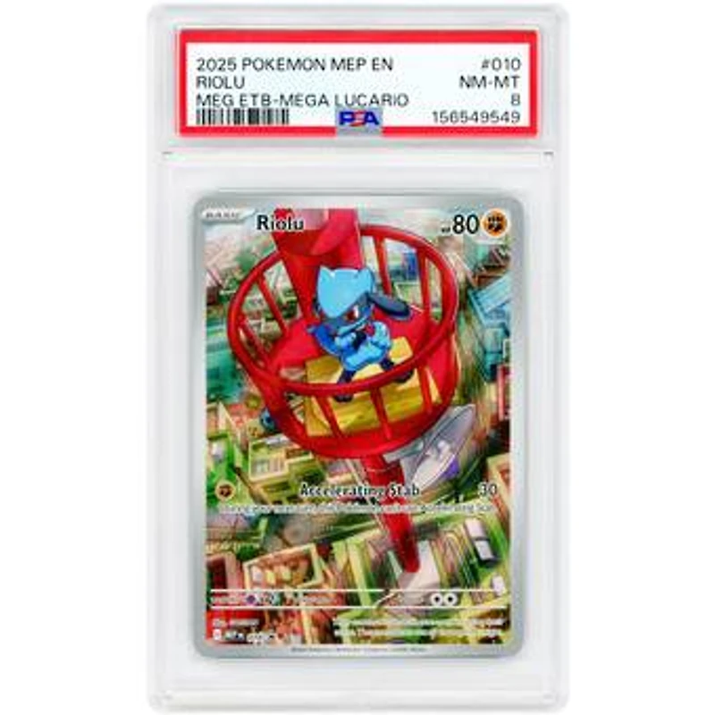 Riolu 2025 Pokemon Mega Evolution Promo #10 PSA Authenticated 8 Card