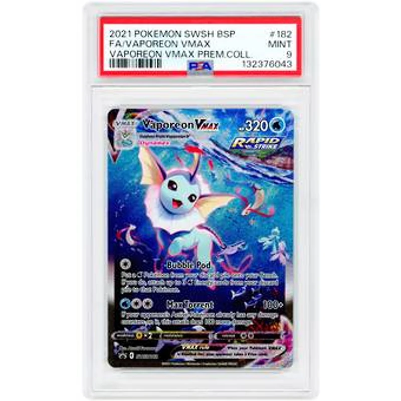 Vaporeon VMAX 2021 Pokemon Sword & Shield Promo #SWSH182 PSA Authenticated 9 Card