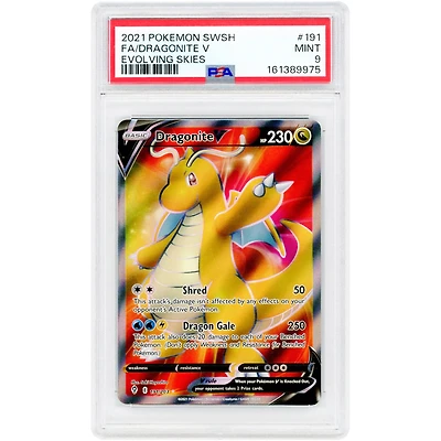 Dragonite V 2021 Pokemon Evolving Skies Ultra Rare #191 PSA Authenticated 9 Card