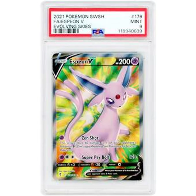 Espeon V 2021 Pokemon Evolving Skies Ultra Rare #179 PSA Authenticated 9 Card