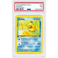 Psyduck 1999 Pokemon Fossil 1st Edition #53 PSA Authenticated 7 Card