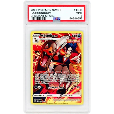 Houndoom 2022 Pokemon Brilliant Stars Trainer Gallery Ultra Rare #TG10 PSA Authenticated 9 Card