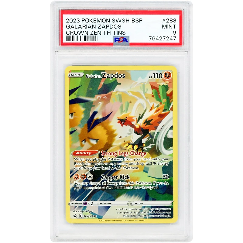 Galarian Zapdos 2023 Pokemon Sword & Shield Promo #SWSH283 PSA Authenticated 9 Card