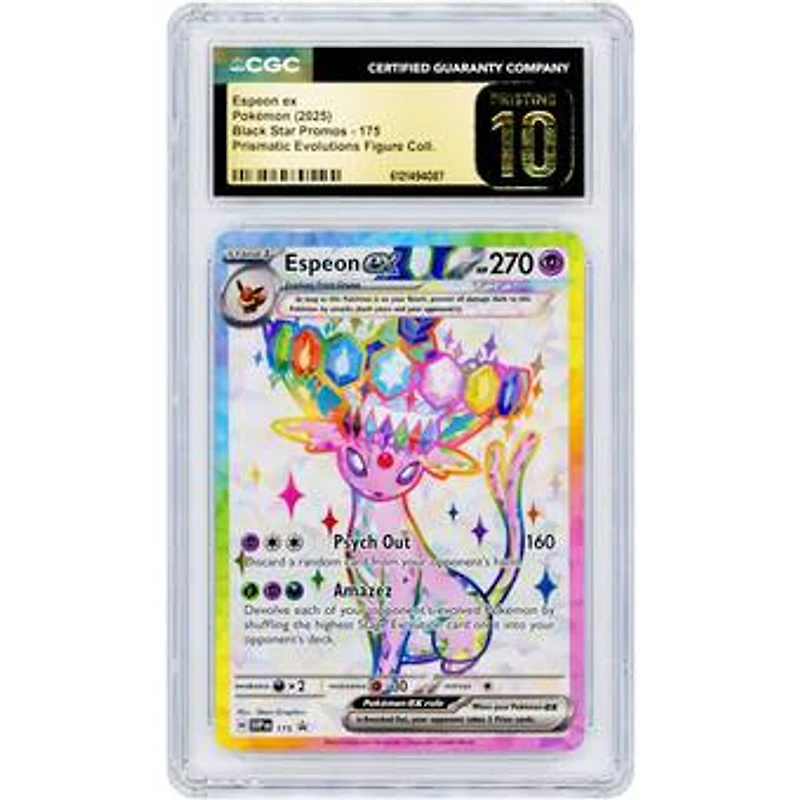 Espeon ex 2025 Pokemon Scarlet & Violet Premium Figure Collection Promo #SVP 175 CGC Authenticated Pristine 10 Card