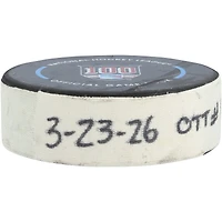 Shane Pinto Ottawa Senators Game-Used Goal Puck from March 23, 2026 vs. New York Rangers