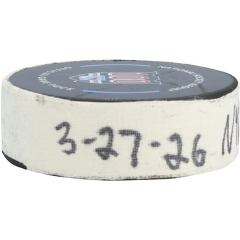 J.T. Miller New York Rangers Game-Used Goal Puck from March 27, 2026 vs. Chicago Blackhawks