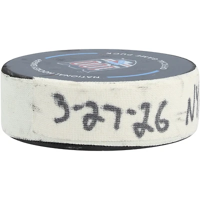 Jonny Brodzinski New York Rangers Game-Used Goal Puck from March 27, 2026 vs. Chicago Blackhawks - First of Two Goals Scored