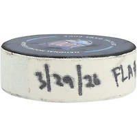 Mackie Samoskevich Florida Panthers Game-Used Goal Puck from March 29, 2026 vs. New York Rangers