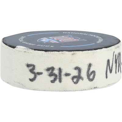 Conor Sheary New York Rangers Game-Used Goal Puck from March 31, 2026 vs. New Jersey Devils