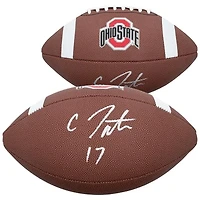 Carnell Tate Ohio State Buckeyes Autographed Nike Replica Football