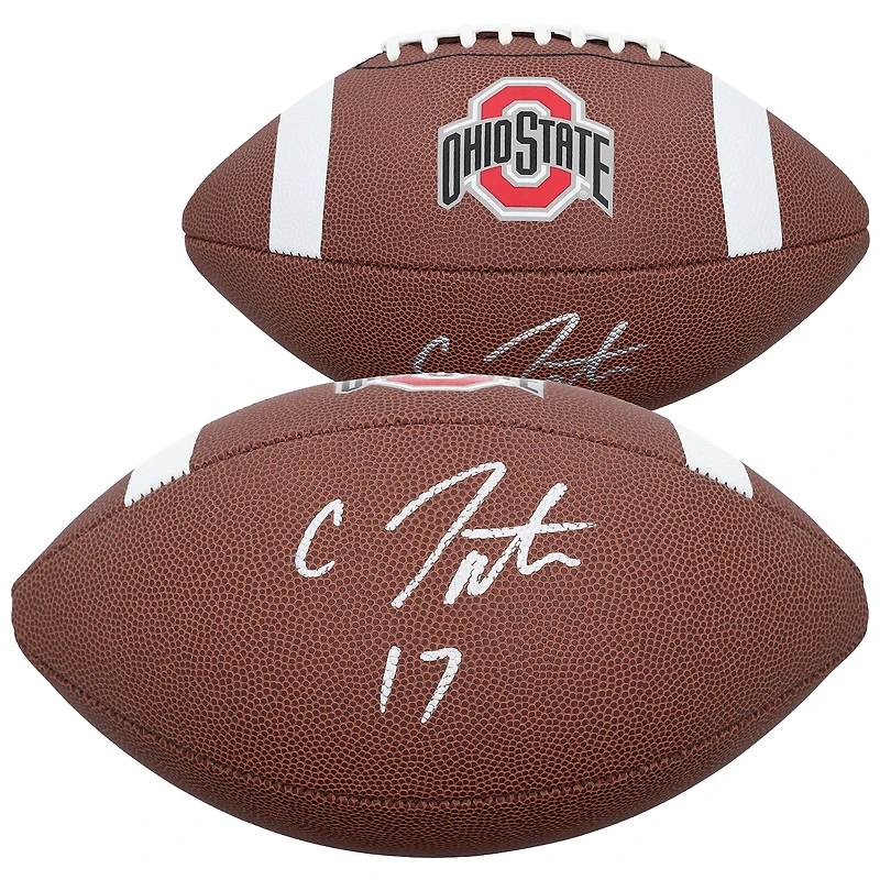 Carnell Tate Ohio State Buckeyes Autographed Nike Replica Football
