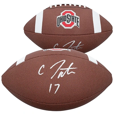 Carnell Tate Ohio State Buckeyes Autographed Nike Replica Football