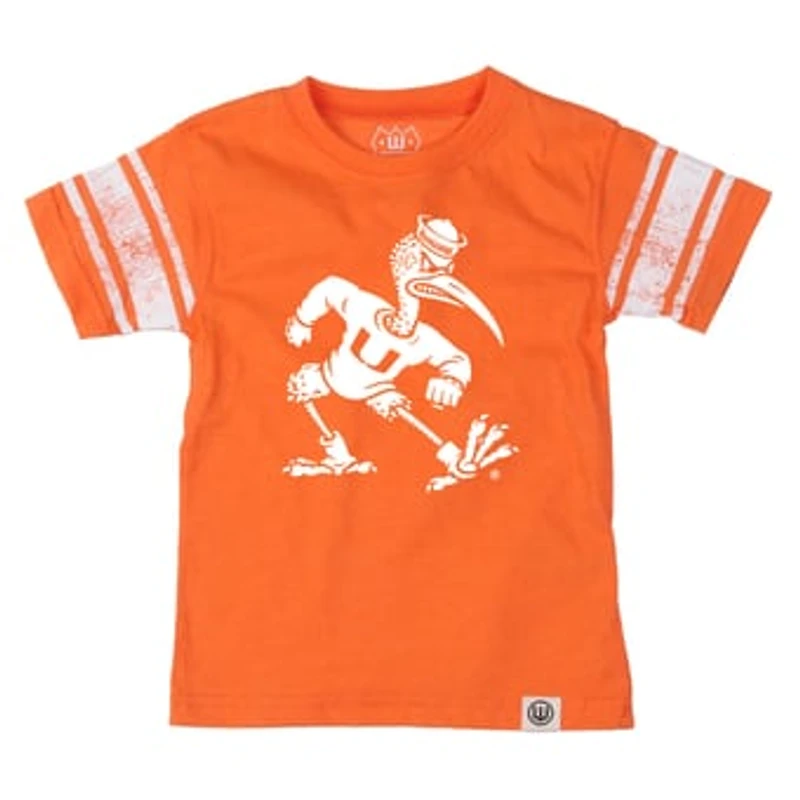 Youth Wes & Willy Orange Miami Hurricanes Football Jersey T-Shirt