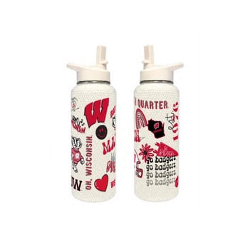 The Memory Company Wisconsin Badgers 34oz. Bling Quencher Bottle