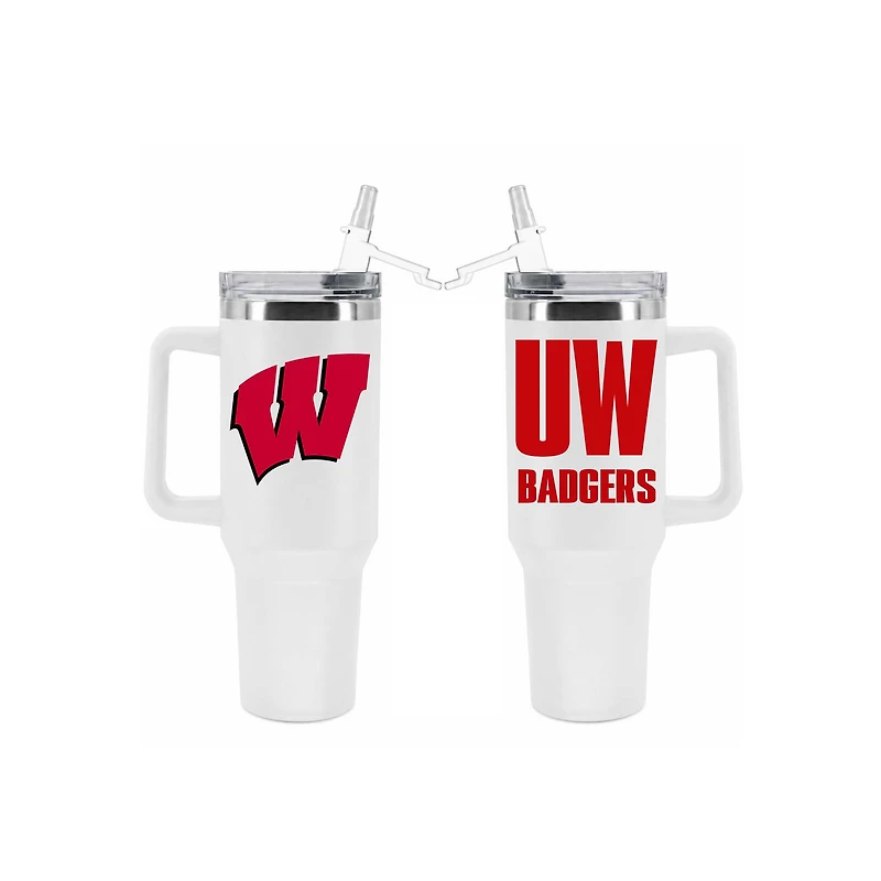 The Memory Company Wisconsin Badgers 40oz. Stainless Steel Tumbler with Flip Straw