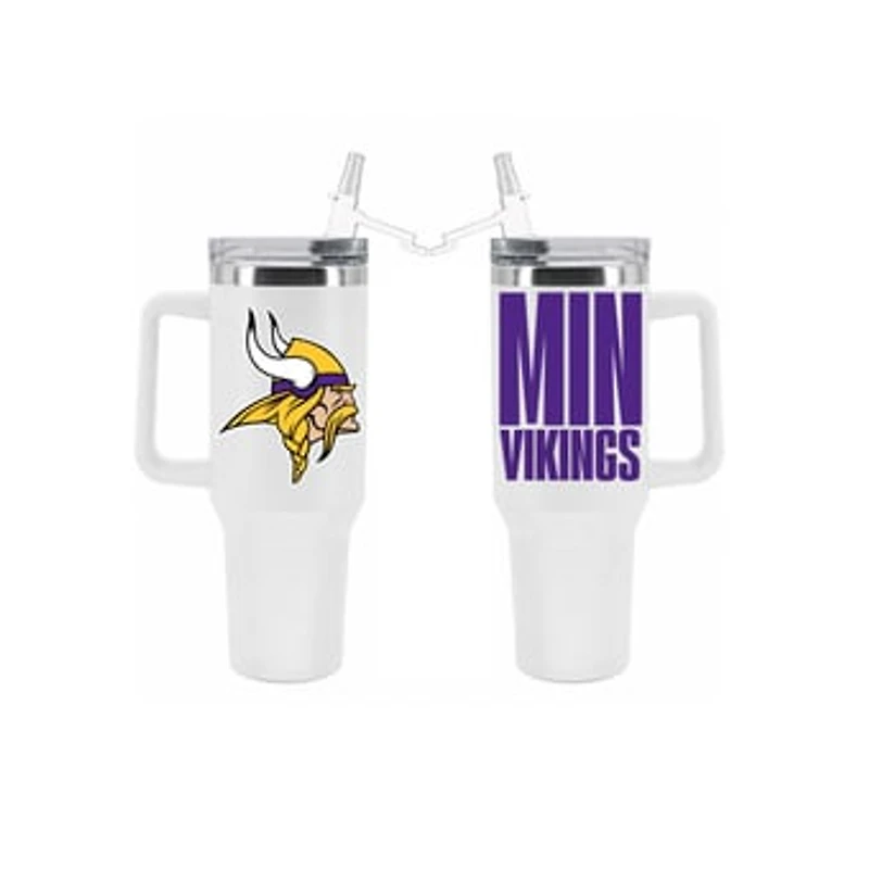The Memory Company Minnesota Vikings 40oz. Stainless Steel Tumbler with Flip Straw