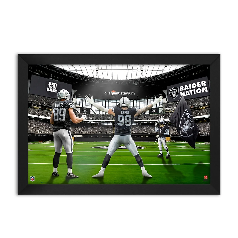 Las Vegas Raiders Brock Bowers & Maxx Crosby 27" x 39" Two-Player Framed Print