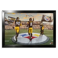 Pittsburgh Steelers Aaron Rodgers & T.J. Watt 27" x 39" Two-Player Framed Print