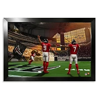 Atlanta Falcons Bijan Robinson & Michael Penix Jr. 14" x 20" Two-Player Framed Print