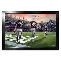 New England Patriots Drake Maye & Hunter Henry 14" x 20" Two-Player Framed Print