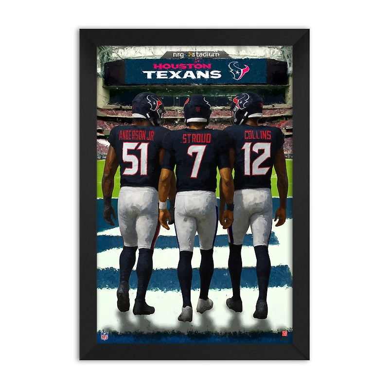 Houston Texans C.J. Stroud, Will Anderson Jr. & Nico Collins 27" x 39" Three-Player Framed Print