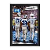 Indianapolis Colts Jonathan Taylor, Daniel Jones & Ahmad Sauce Gardner 27" x 39" Three-Player Framed Print
