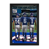 New York Giants Cam Skattebo, Jaxson Dart & Malik Nabers 14" x 20" Three-Player Framed Print