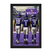 Minnesota Vikings Justin Jefferson, Kyler Murray & Jordan Addison 14" x 20" Three-Player Framed Print