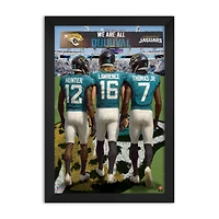 Jacksonville Jaguars Travis Hunter, Trevor Lawrence & Brian Thomas Jr. 14" x 20" Three-Player Framed Print