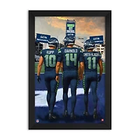 Seattle Seahawks Jaxon Smith-Njigba, Cooper Kupp & Sam Darnold 14" x 20" Three-Player Framed Print