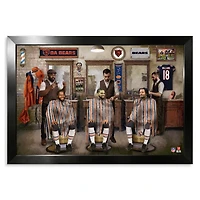 Chicago Bears Rome Odunze, D'Andre Swift & Caleb Williams 27" x 39" Barbershop Framed Print