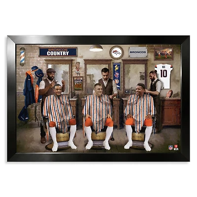 Denver Broncos Pat Surtain II, Bo Nix & Courtland Sutton 14" x 20" Barbershop Framed Print