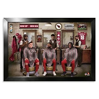 Arizona Cardinals Trey McBride, Jacoby Brissett & Marvin Harrison Jr. 14" x 20" Barbershop Framed Print