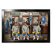 Los Angeles Chargers Ladd McConkey, Justin Herbert & Najee Harris 14" x 20" Barbershop Framed Print