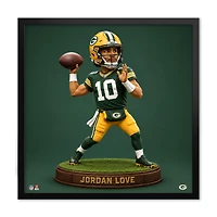 Jordan Love Green Bay Packers 13" x 13" Bobblehead Framed Print