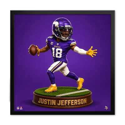 Justin Jefferson Minnesota Vikings 13" x 13" Bobblehead Framed Print