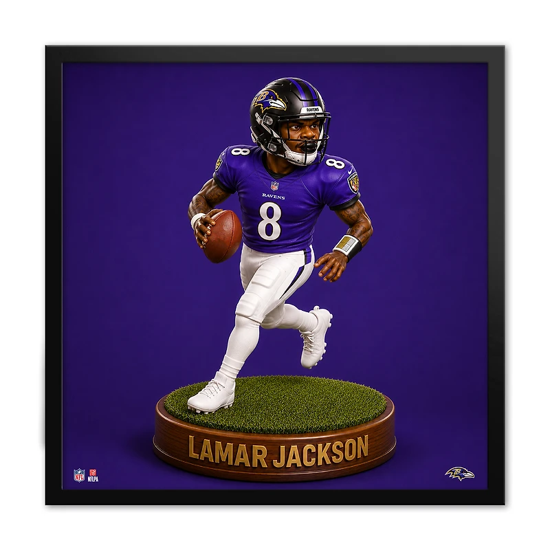 Lamar Jackson Baltimore Ravens 13" x 13" Bobblehead Framed Print
