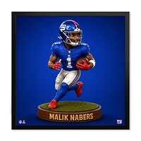 Malik Nabers New York Giants 13" x 13" Bobblehead Framed Print