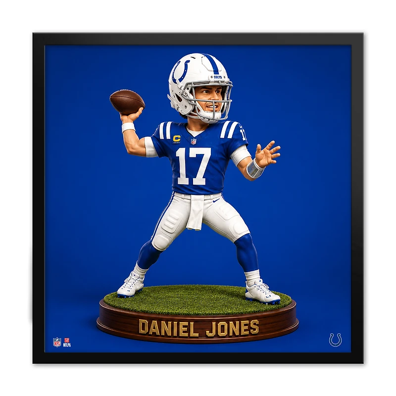 Daniel Jones Indianapolis Colts 13" x 13" Bobblehead Framed Print