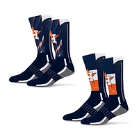 Unisex Starter Houston Astros Big Energy Neo Two-Pack Crew Socks Set