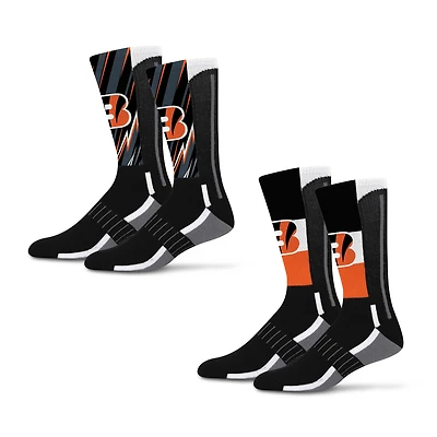 Unisex Starter Cincinnati Bengals Big Energy Neo Two-Pack Crew Socks Set