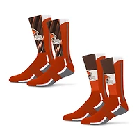 Unisex Starter Cleveland Browns Big Energy Neo Two-Pack Crew Socks Set