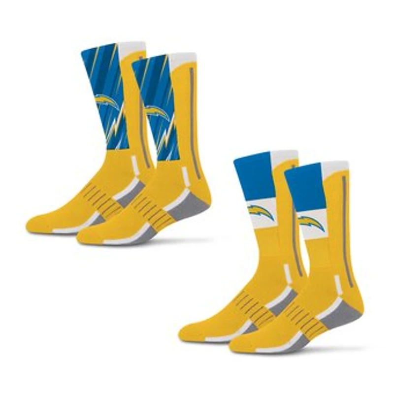 Unisex Starter Los Angeles Chargers Big Energy Neo Two-Pack Crew Socks Set